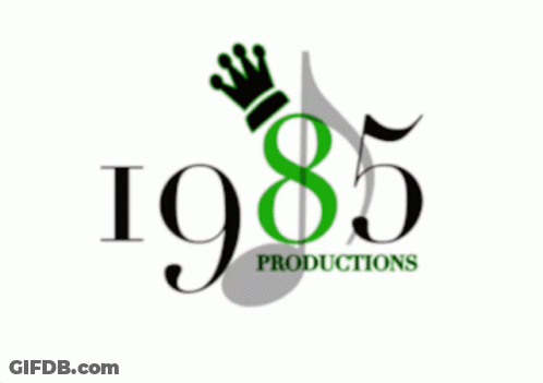 A Logo For 1985 Productions With A Crown GIF