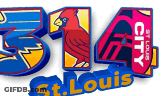A Logo For 314 St. Louis City With A Cardinal GIF