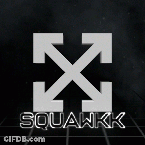 A Logo For A Company Called Squawkk With An X In The Middle GIF