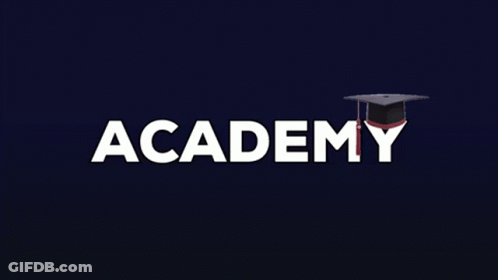 A Logo For Academy With A Brain And A Graduation Cap GIF