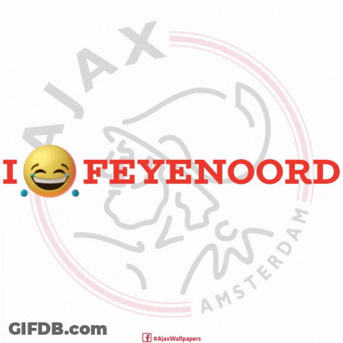 A Logo For Ajax Amsterdam With A Smiley Face On It GIF