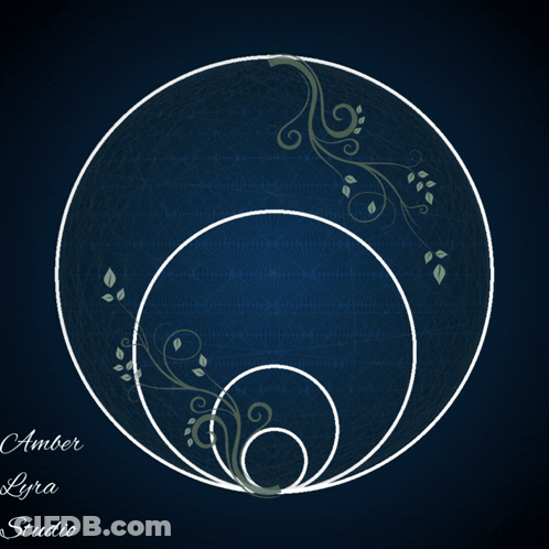 A Logo For Amber Lyra Studio Shows A Circle With Leaves On It GIF