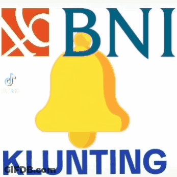 A Logo For Bni Klunting With A Bell In The Middle GIF