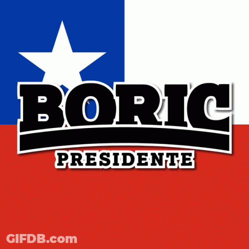 A Logo For Boric Presidente With A Star In The Background GIF
