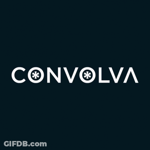 A Logo For Convolva Is Shown On A Dark Background GIF