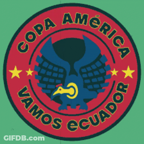 A Logo For Copa America Vamos Ecuador With An Eagle On It GIF