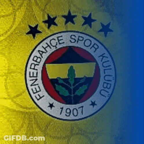 A Logo For Fenerbahce Spor Kulubu 1907 Is On A Blue Background GIF