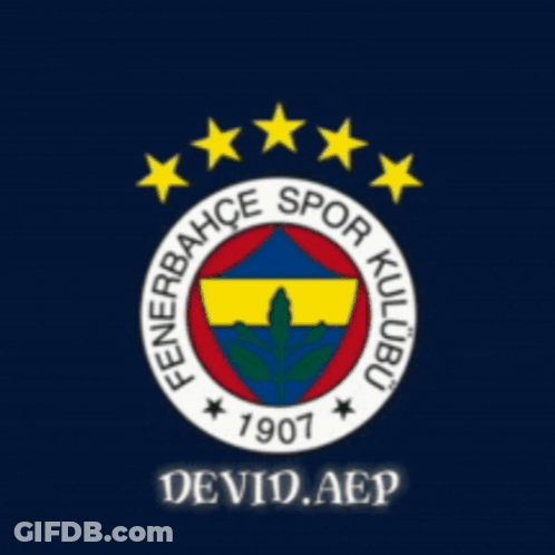 A Logo For Fenerbahce Spor Kulubu 1907 On A Blue Background GIF