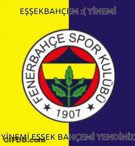 Fenerbahce Spor Kulübü Logo On Yellow And Blue GIF