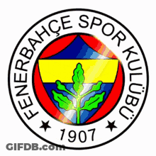 A Logo For Fenerbahce Spor Kulubu 1907 With A Shield GIF