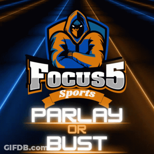 A Logo For Focus 5 Sports With A Man In A Hood GIF