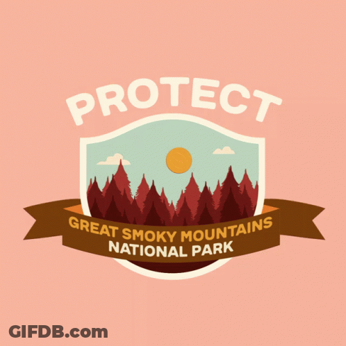 A Logo For Great Smoky Mountains National Park Is Shown GIF