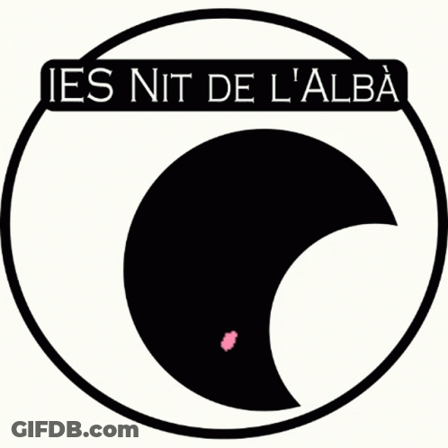 A Logo For Ies Nit De L' Alba Has A Pink Heart In The Center GIF