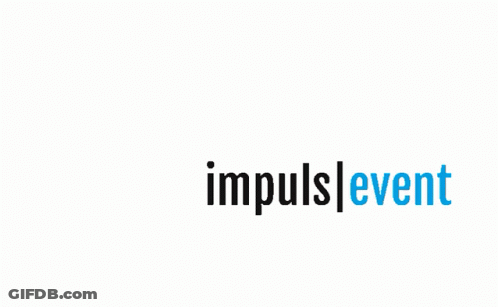 A Logo For Impuls Event With A Soccer Ball In The Center GIF