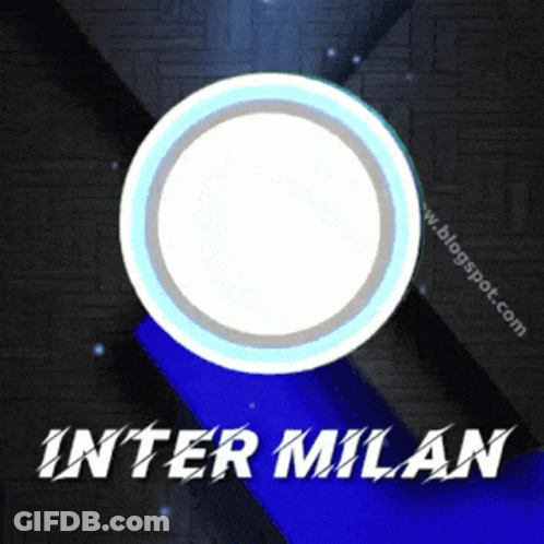 A Logo For Inter Milan Is Shown On A Blue Background GIF