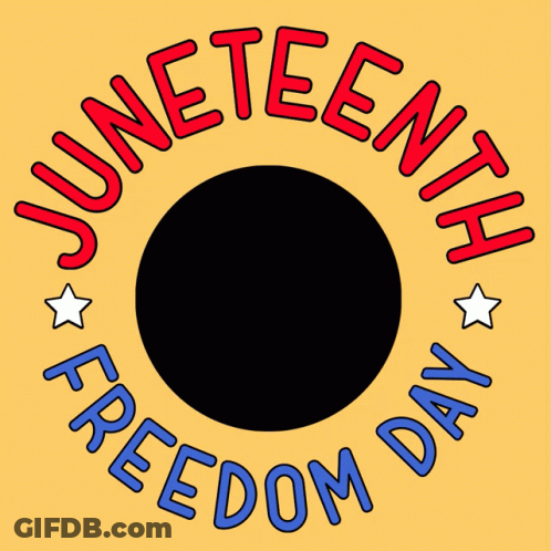 A Logo For Juneteenth Freedom Day With A Fist In The Middle GIF