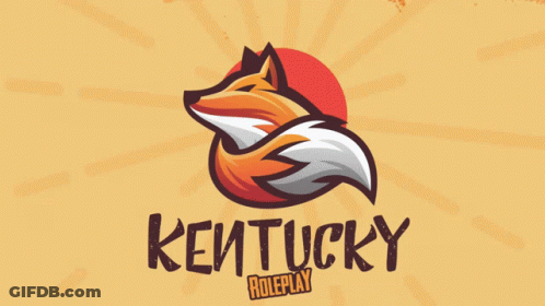A Logo For Kentucky Roleplay With A Fox In The Center GIF