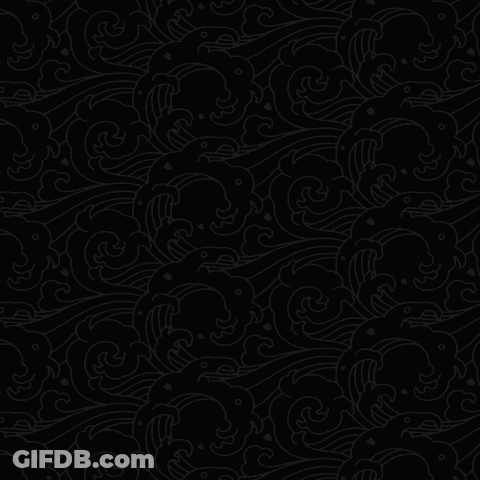 A Logo For Kitsune Juice With Two Foxes On It GIF