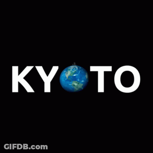 A Logo For Kyoto With A Tree And The Earth GIF