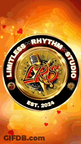 A Logo For Limitless Rhythm Studio Shows A Microphone GIF