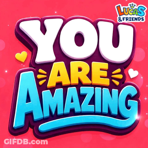 A Logo For Lucas And Friends Says You Are Amazing GIF