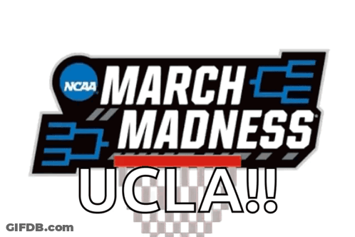 A Logo For March Madness Ucla Is Shown GIF