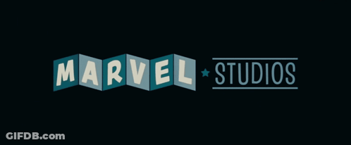 A Logo For Marvel Studios Is Shown On A Dark Background GIF