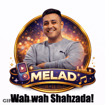A Logo For Melad Wah Wah Shahzada With A Man In The Center GIF