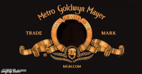 A Logo For Metro Goldwyn Mayer With A Lion In The Center GIF