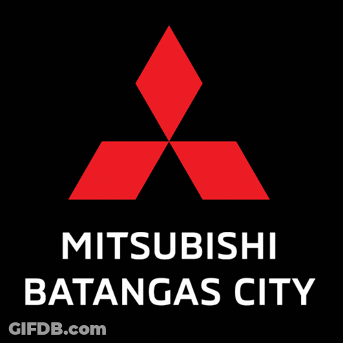 A Logo For Mitsubishi Batangas City With A Red Diamond GIF