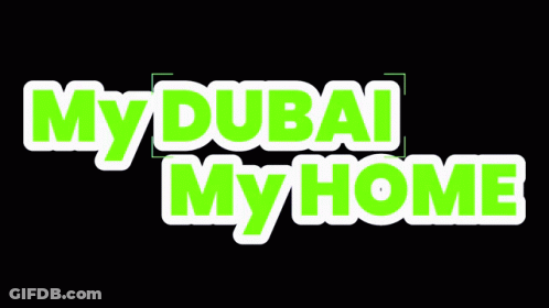 A Logo For My Dubai My Home With A Black Background GIF