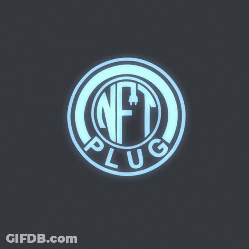 A Logo For Nft Plug Has A Plug In The Center GIF