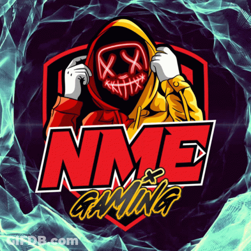 A Logo For Nme Gaming Shows A Person Wearing A Mask GIF