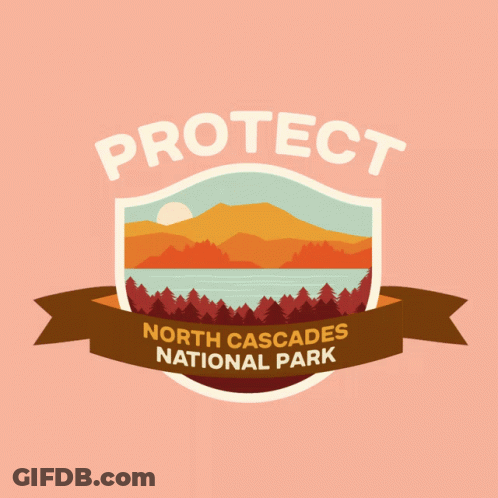 A Logo For North Cascades National Park Is Shown GIF