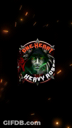 A Logo For One Heart Heavy Roses With A Skull GIF