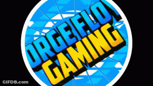A Logo For Orgeflo Gaming With A Black Background GIF