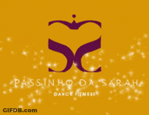 A Logo For Passinho Da Sarah Dance Fitness Is Displayed On A Yellow Background GIF
