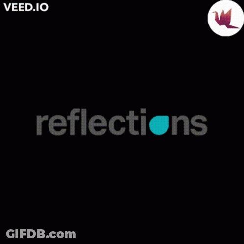 A Logo For Reflections With A Dragon On A Black Background GIF