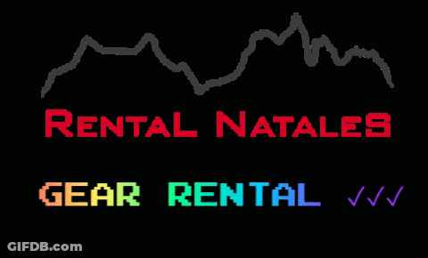 A Logo For Rental Natales Gear Rental With A Black Background GIF
