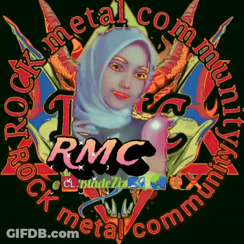 A Logo For Rmc Shows A Woman In A Hijab GIF