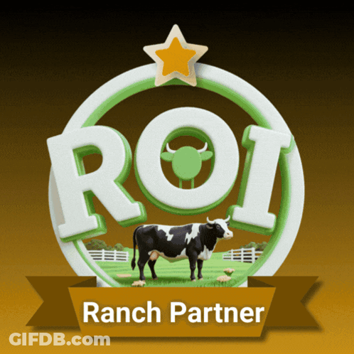 A Logo For Roi Ranch Partner With A Cow GIF