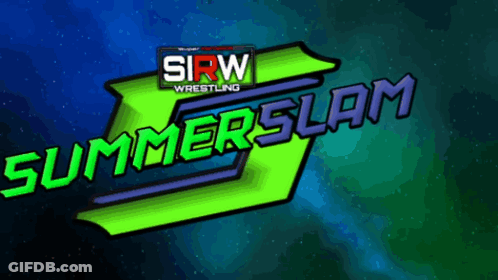 A Logo For Sirw Wrestling Says Summerslam In Green Letters GIF