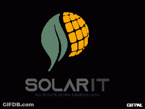 A Logo For Solarit With A Leaf And A Globe GIF