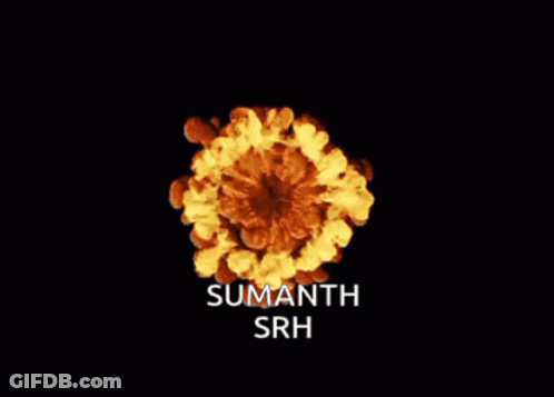 A Logo For Sunrisers Sumanth Srh With Flames Behind It GIF