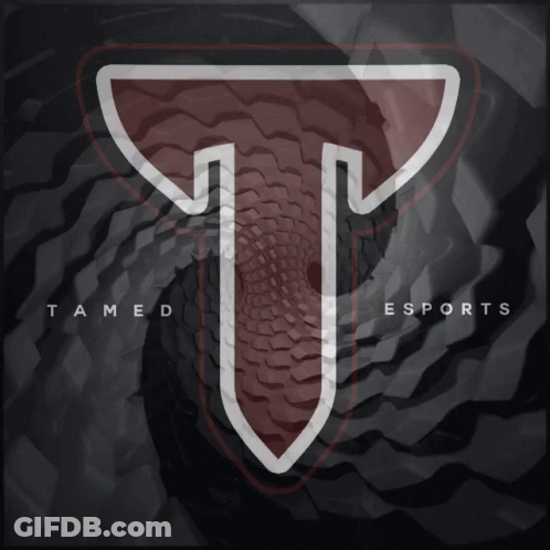 A Logo For Tamed Esports With A Red T In The Center GIF