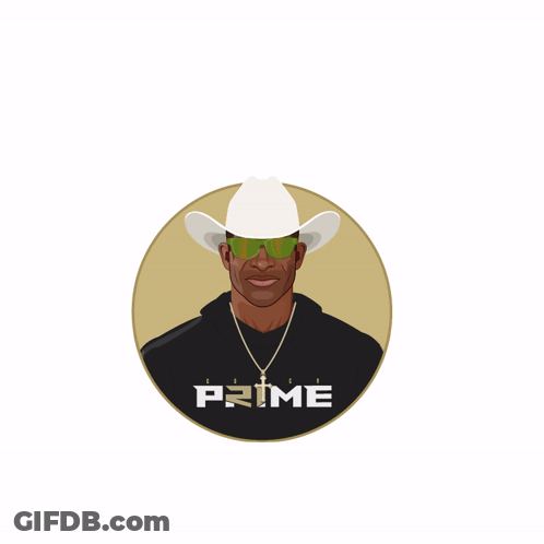 A Logo For That 'S Bull Junk Prime Shows A Man Wearing A Cowboy Hat GIF