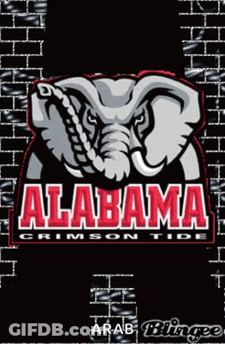 A Logo For The Alabama Crimson Tide With An Elephant GIF