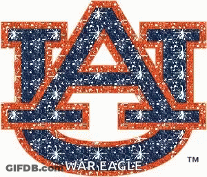 A Logo For The Auburn War Eagles With Glitter On It GIF