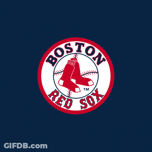A Logo For The Boston Red Sox Shows A Pair Of Red Socks GIF
