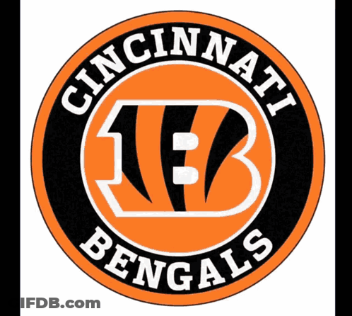 A Logo For The Cincinnati Bengals Is Shown On A White Background GIF
